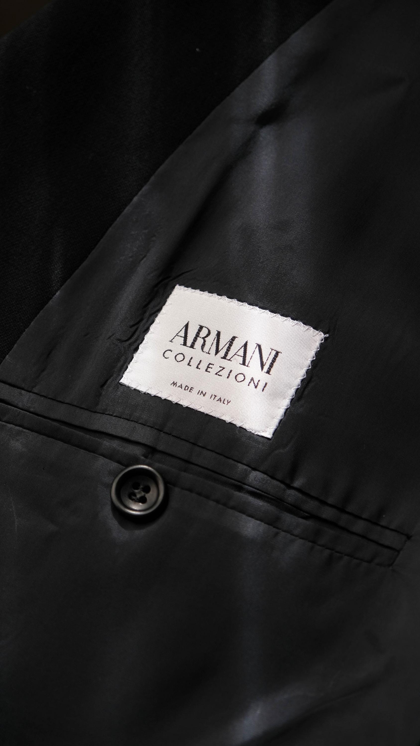Vintage 90s GIORGIO ARMANI COLLEZIONI Black Crepe Gabardine