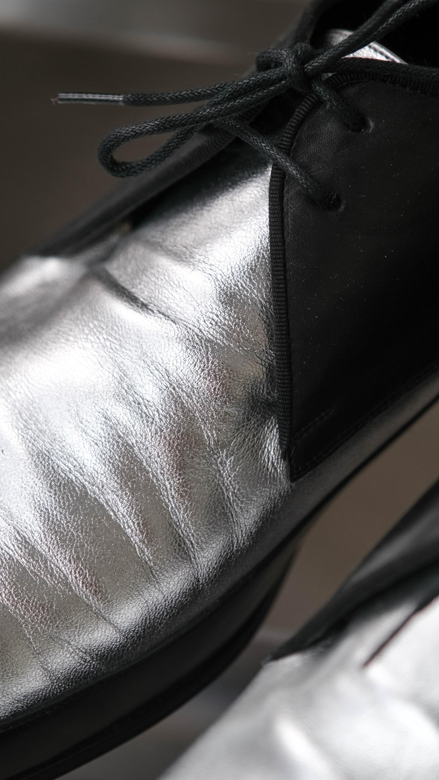 Saint Laurent Blake derby silver black ?️SAINT LAURENT Paris BLAKE 20 Black Leather Men main image 2