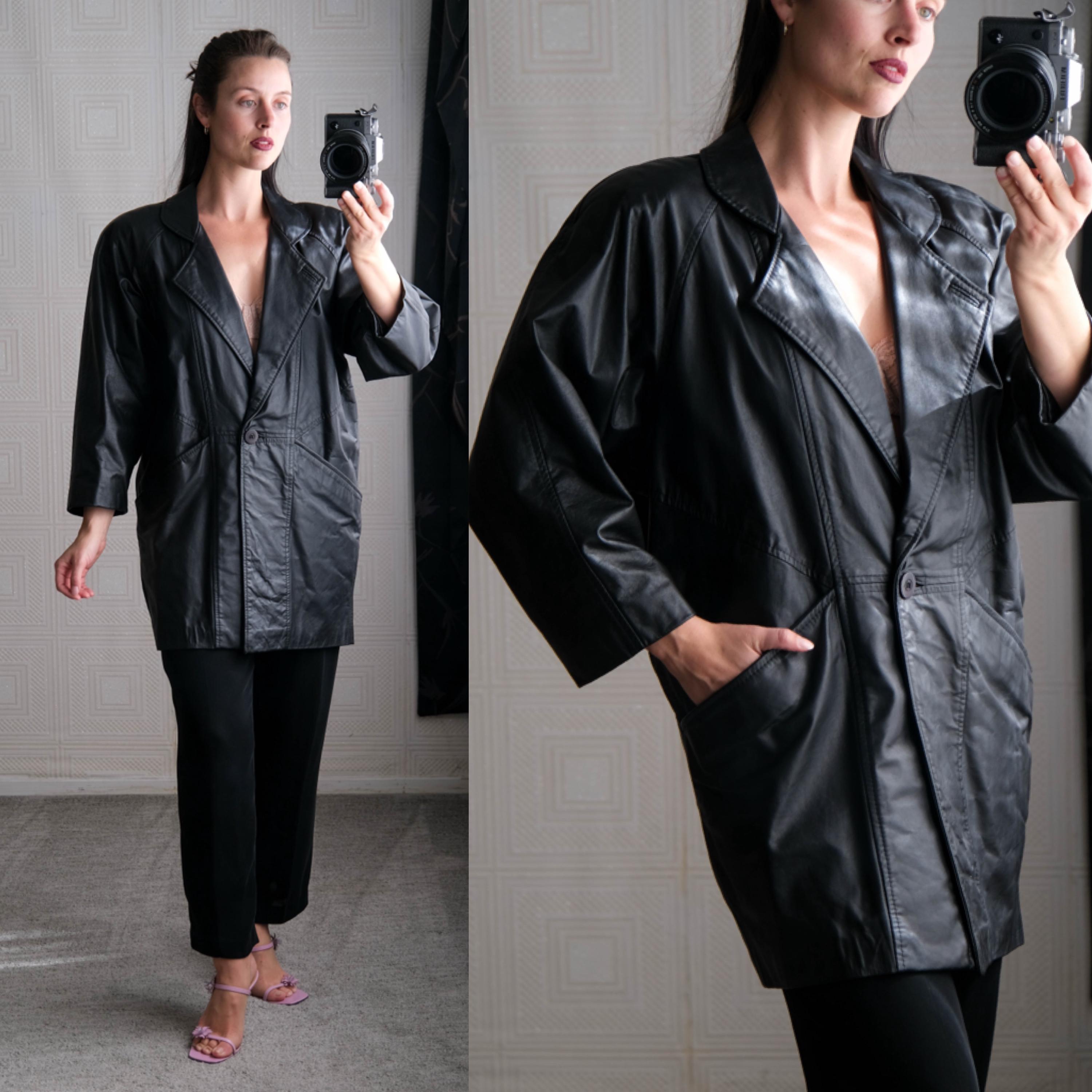 Vintage 80s MARVIN RICHARDS Black Drop Shoulder Kangaroo Pocket