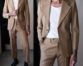 Vintage 70s Yves Saint Laurent Archival Tan Three Piece