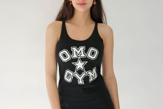 Vintage 80s Norma Kamali OMO GYM Tank T-Shirt Dre… - image 2