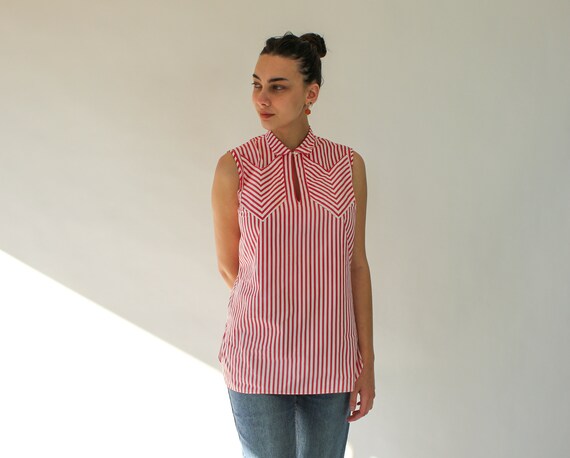 Vintage 50s PALMDAYL Red and White Candy Stripe Sl