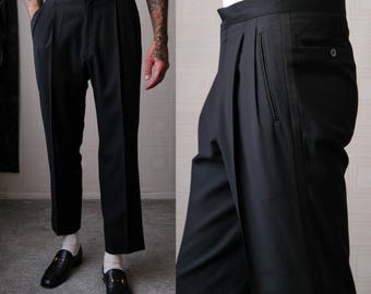 Vintage 80s GIORGIO ARMANI Military Green Gabardine Double