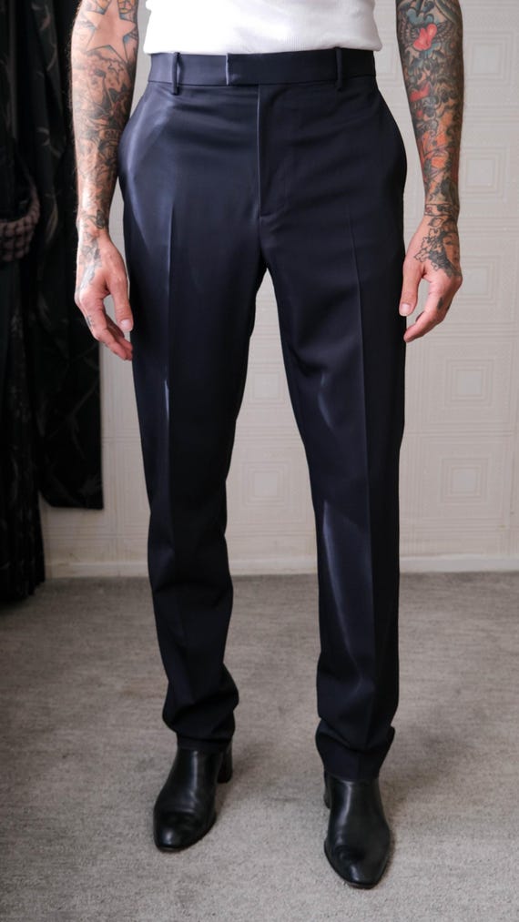 BOTTEGA VENETA Matthieu Blazy Era Uniform Navy High Waist Slacks