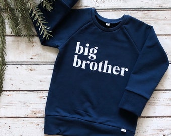 NEW!! “Big /Little Brother”/ Navy/Organic/Sweatshirt STYLE Shirt/Infant Size/Toddler Size/Shirt ONLY