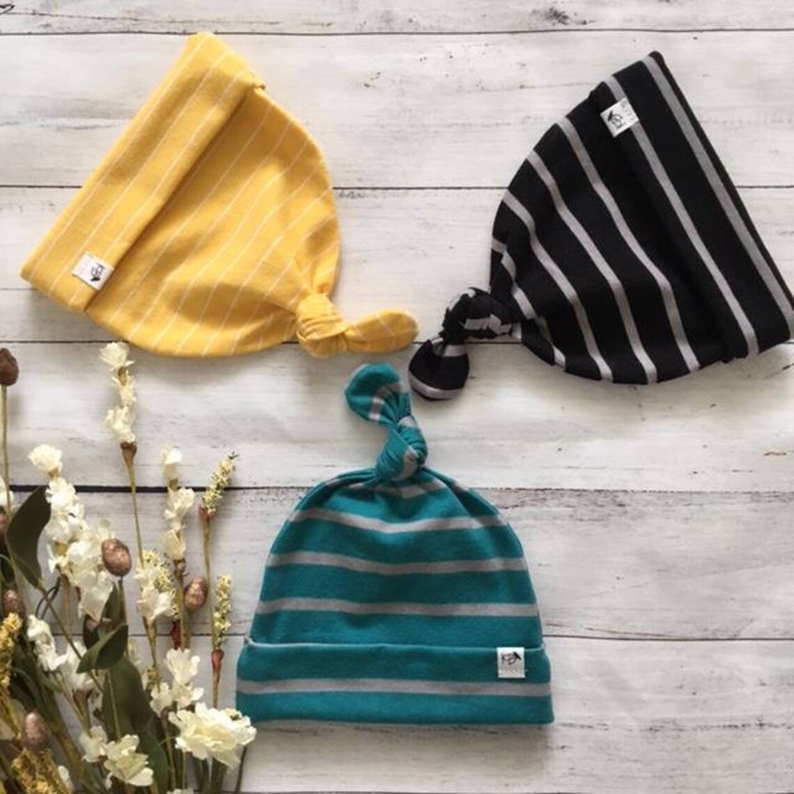 Newborn Top Knot Hat Etsy
