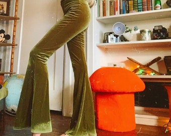 Solid Velvet Bells, Bell Bottoms, Flares, Stretchy Pants, Hippie, Boho