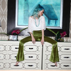 Solid Velvet Bells, Bell Bottoms, Flares, Stretchy Pants, Hippie, Boho