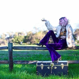 Solid Velvet Bells, High Waisted, Festival clothing, Flares, Bell Bottoms, Boho, Hippie, Retro