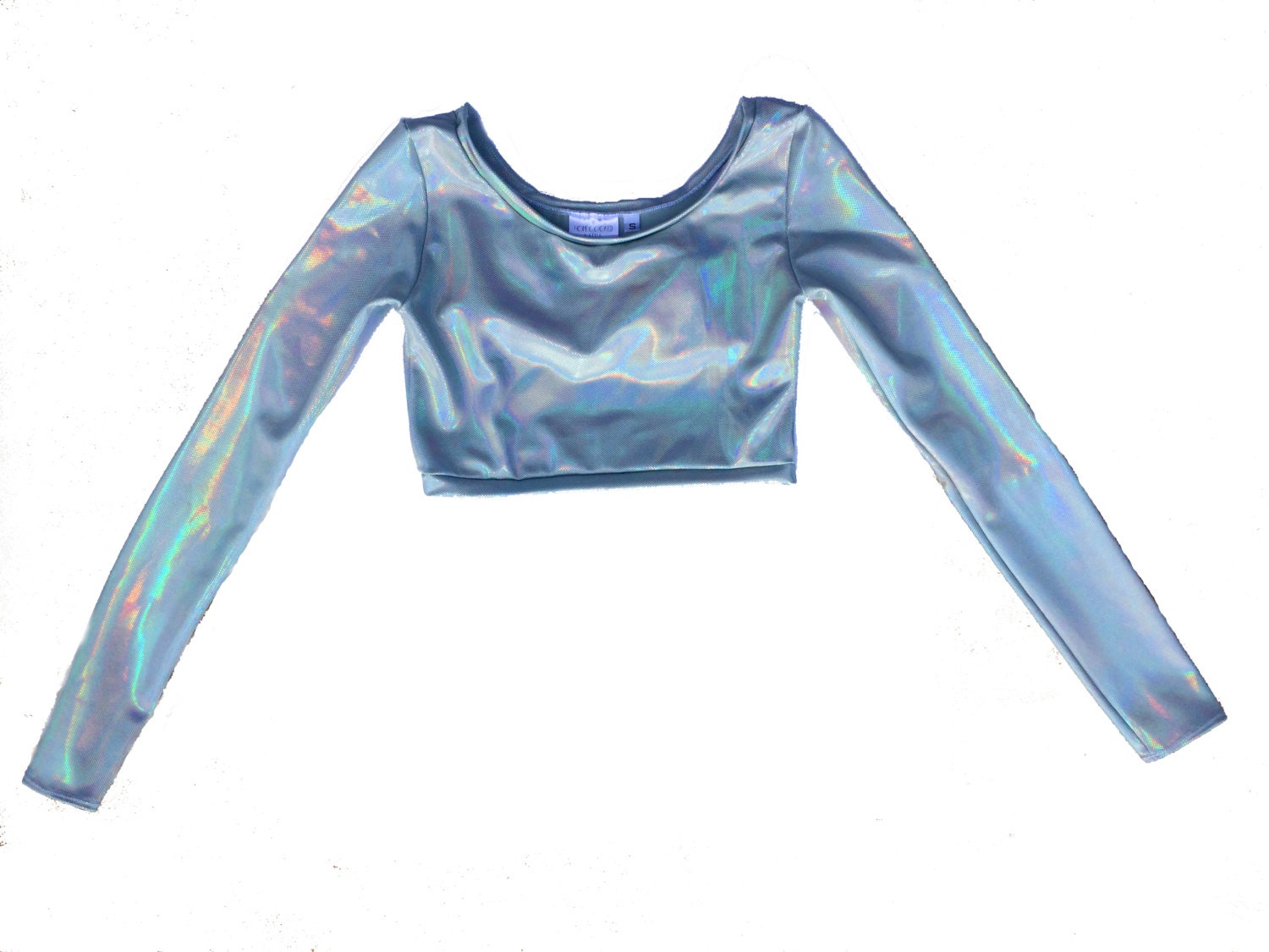 HOLOGRAPHIC Twosie Long Sleeve Crop and High Waist Circle Skirt Twin Set Matching Set Hologram Holographic