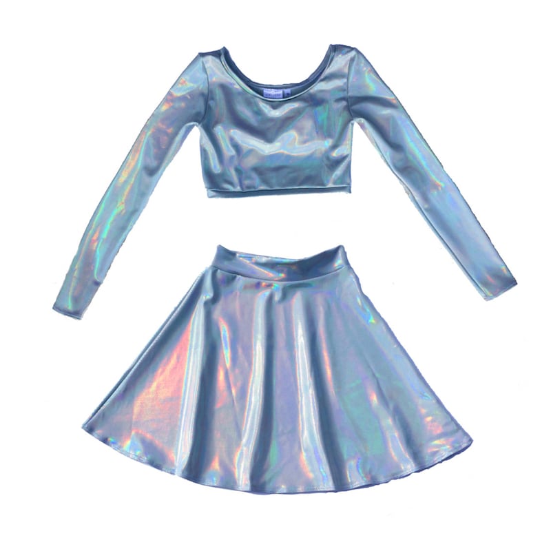Holo Print Tiered Skirt