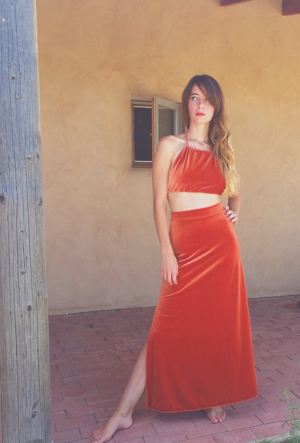 Long Velvet Skirt - Etsy
