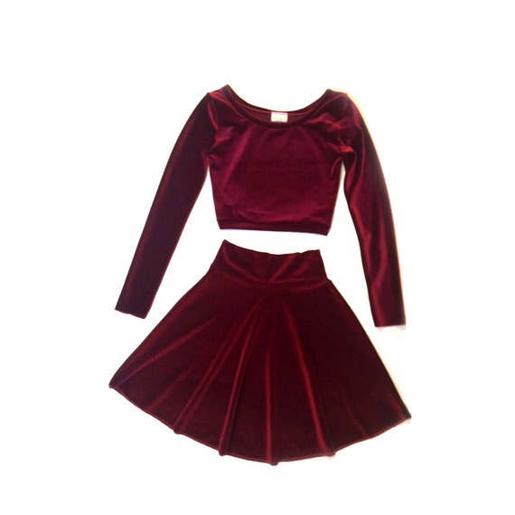 velvet 2 piece dress