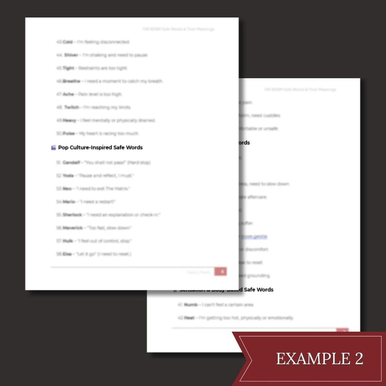 Safe Word Examples 100 BDSM Safe Words List – Roleplay Kink Safety Guide (printable PDF ...