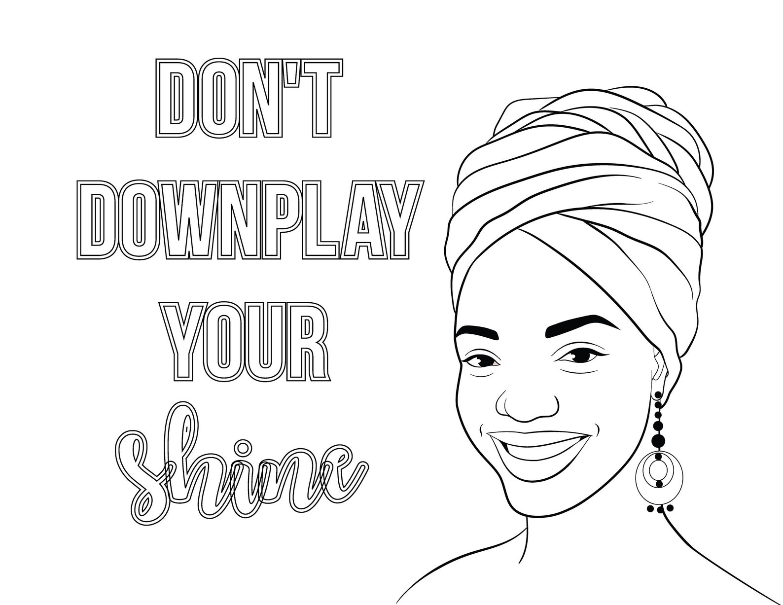 Set of 5 Black Women Positive Affirmations Coloring Pages | Etsy