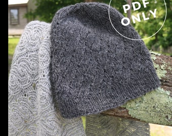 Calla Street Adult Hat and Cowl Pattern - Knitting Pattern Accessory Set - Ribbed Hat and matching cowl- Unisex, Mens, Womens Patterns