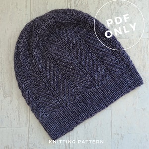 Weybosset Hat Adult Beanie Knitting Pattern PDF Download Hand knitting Instructions image 1