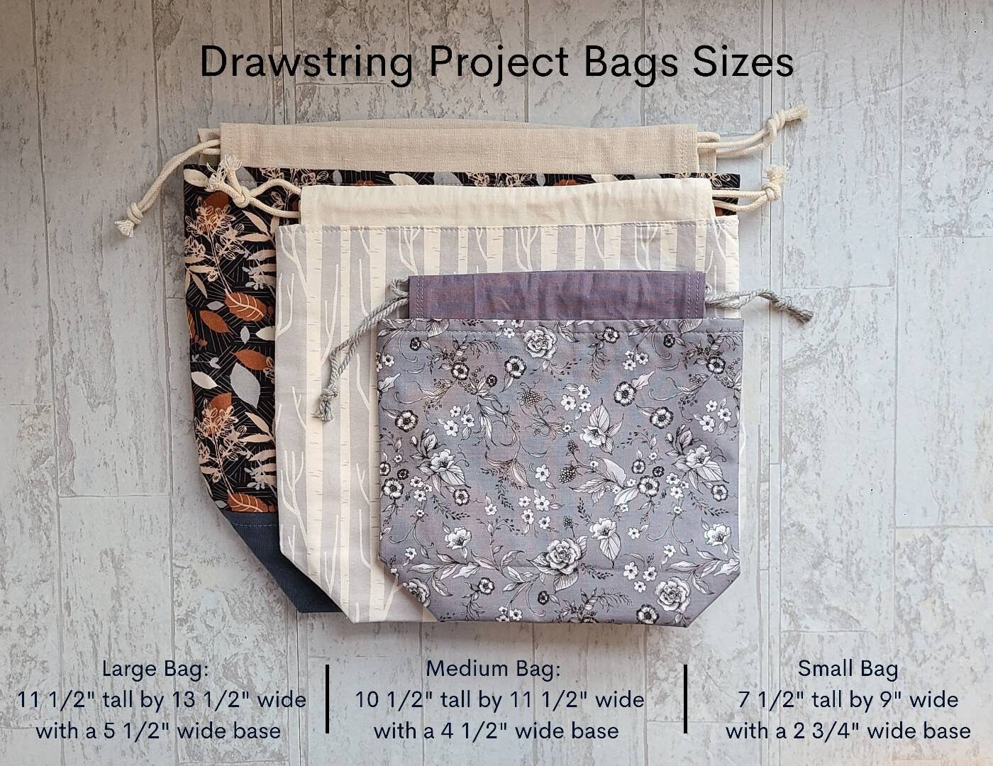 Medium Sheep Project Bag for Knitting, Crochet, Embroidery, Cotton