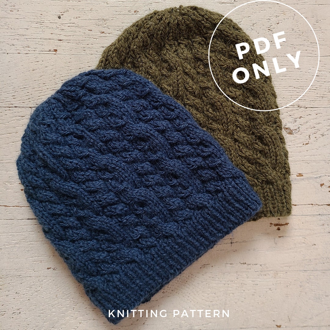 Edgewood Cabled Hat Knitting Pattern: Adult Wool Beanie (PDF Pattern ...