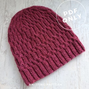 Wickenden Hat - Adult Beanie Knitting Pattern - PDF Download - Hand knitting Instructions