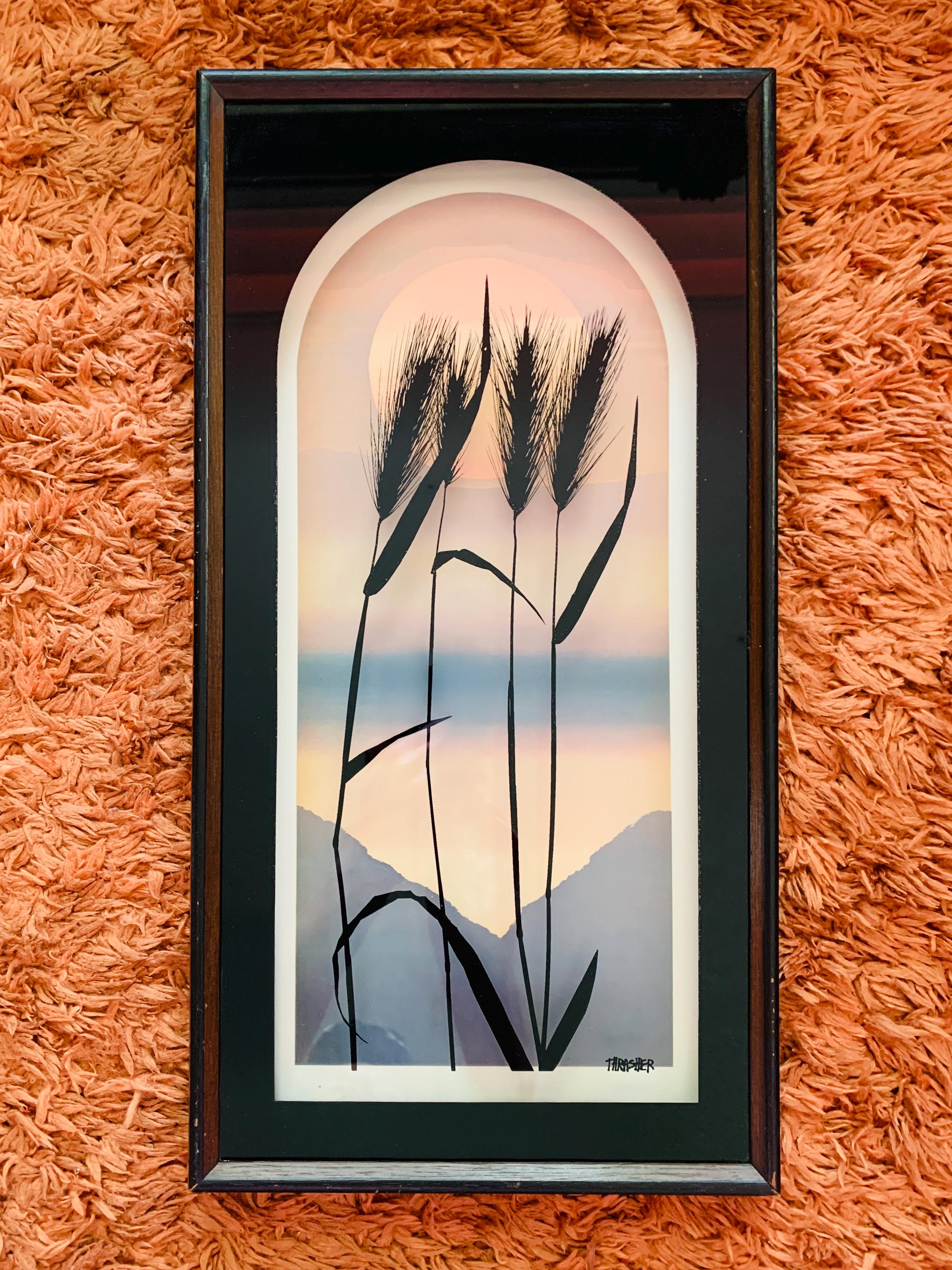 Vintage Virgil Thrasher 1970's Lucid Lines Painted Glass 3D