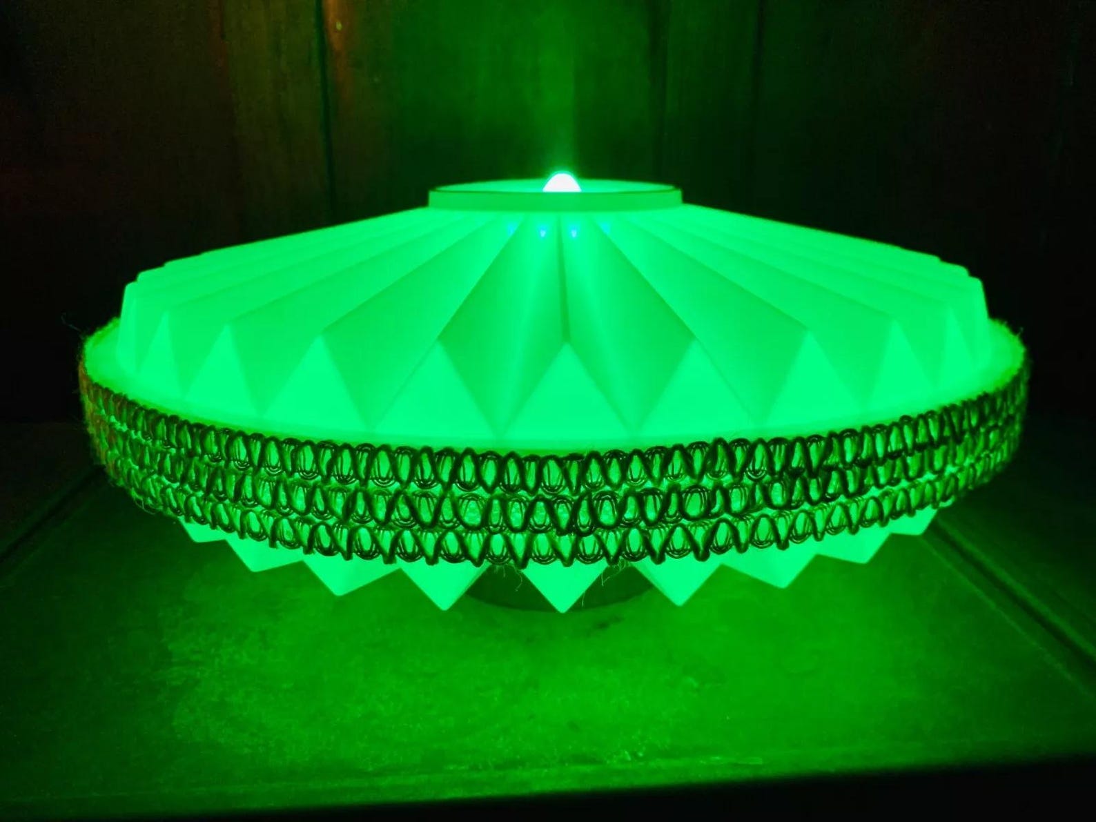 Mid Century Modern Style Hanging Lampshade Plastic Ridges With Jute ...