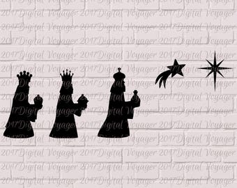Drei Weise Männer - 3 Könige/Magi SVG/PNG - digital geschnitten Datei/ClipArt - Vinyl, HTV, Papier, Schneidemaschine, Scrapbooking, Kartenherstellung, Dekor