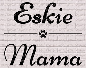 Eskie Mama Paw Print SVG/PNG - American Eskimo Dog - Digital cut file/Clip art - Vinyl, HTV, Paper, Cutting Machine, T-shirts, Scrapbooking