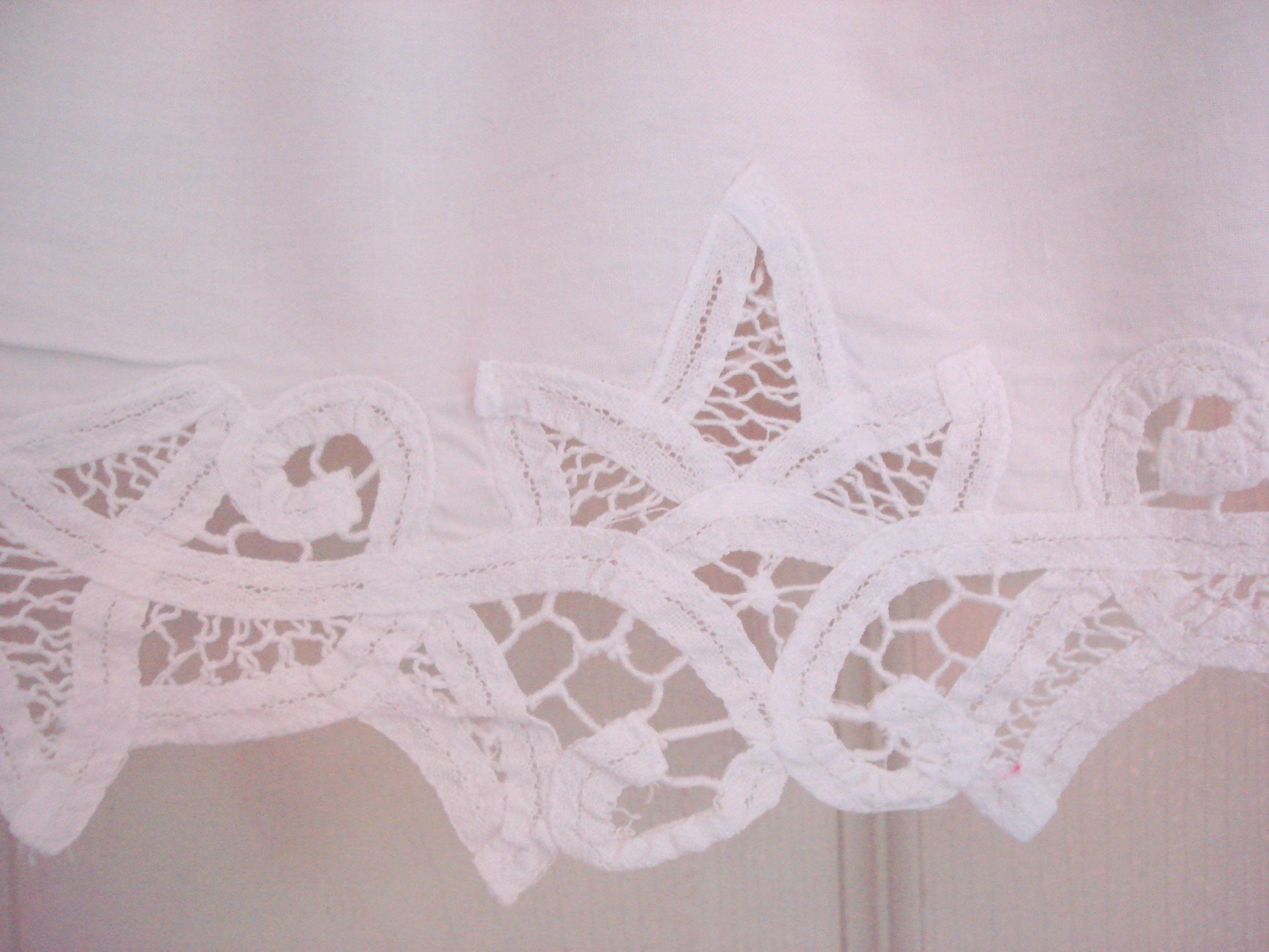 Vintage Valances 3 White Battenburg Lace Valances Set of Three Etsy