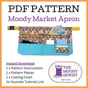 Moody Market Apron PDF Sewing Pattern - Digital Download - Vendor Apron