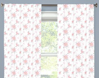 Madchen Kinderzimmer Vorhange Floral Gardinen Pfirsich Rosa Etsy