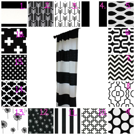 Zwart-wit kwekerij gordijnen monochroom draperie Panel Set Zwart-wit kwekerij gordijnen monochroom draperie Panel Set