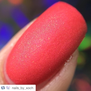 Eternal Flame - matte nail polish - matte neon - 5 free - handmade - indie nail polish - red nail polish - nails - manicure - makeup