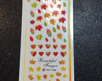 One sheet of autumn leaves water transfer stickers - NAIL ART