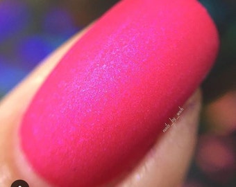 Our Lips Are Sealed - matte nail polish - matte neon - 5 free - handmade - indie nail polish - pink nail polish - nails - manicure - makeup