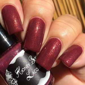 St Elmo&#39;s Fire - red nail polish - shimmer nail polish - indie nail polish - 5 free - nail lacquer - gift idea - handmade - nails - makeup