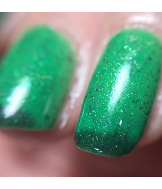 Jaded thermal nail polish indie nail polish green | Etsy