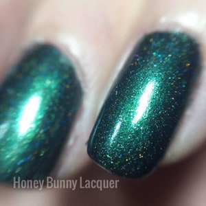 Evergreen - Esmalte de uñas holográfico - 5 gratis - Hecho a mano - Esmalte de uñas indie - Esmalte de uñas verde - Uñas - Manicura - Maquillaje