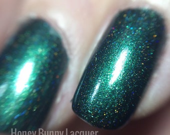 Evergreen- holographic nail polish  - 5 free - handmade - indie nail polish -green nail polish - nails - manicure - makeup