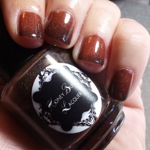 Cherry Cola -  thermal polish - indie nail polish - brown thermal nail polish  - shimmer polish - indie cosmetics - makeup - 5 free