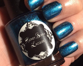 Electric Blue- holographic nail polish - indie nail polish - makeup - manicure - holo nail polish - handmade - indie makeup