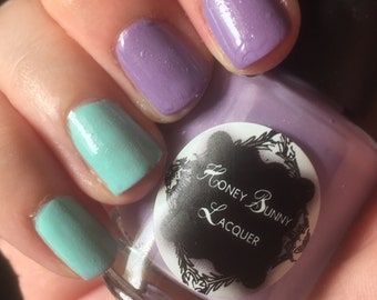 Lavender Mint -  thermal nail polish - indie nail polish - purple thermal nail polish  - shimmer polish - indie cosmetics - makeup - 5 free