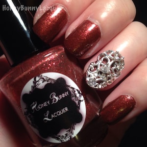 Harvest Moon - brown nail polish - red shimmer nail polish - indie nail polish - 5 free - nail lacquer - gift idea - handmade - makeup