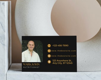 Modern Business Card Canvas Editable Template With Image | Printable Business Card Template | Editable Card | Business Card Custom Template