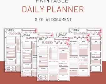 Daily planner, undated daily planner, daily agenda, instant download, minimalist planner, To -do -list