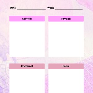 Wellness weekly Digital Planner spiritual, physical, social, emotional planner Template Digital Journal Minimalist Monthly tracker image 2