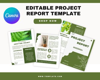 Project Report Editable Template | Project Progress Report | Project Summary | Project Document | Project Manage Template | Project Update