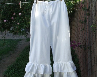 Victorian Open Crotch Underwear White Cotton Bloomers Eyelet Lace Antique  Crotchless Embroidered Edwardian Lingerie Shabby Chic 