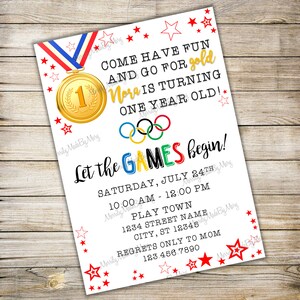 Invitation A La Fete Danniversaire Des Jeux Olympiques Etsy
