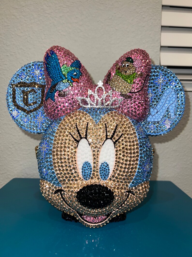 Cinderella themed minnie mouse bucket crossbody etsy